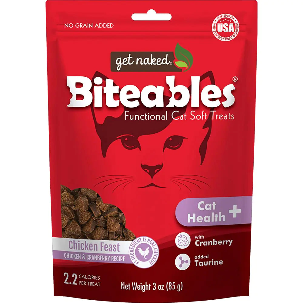 Get Naked Biteables Natural Soft Treats for Cats Cat Health Plus Chicken Feast Recipe 3 oz 1 Pouch
