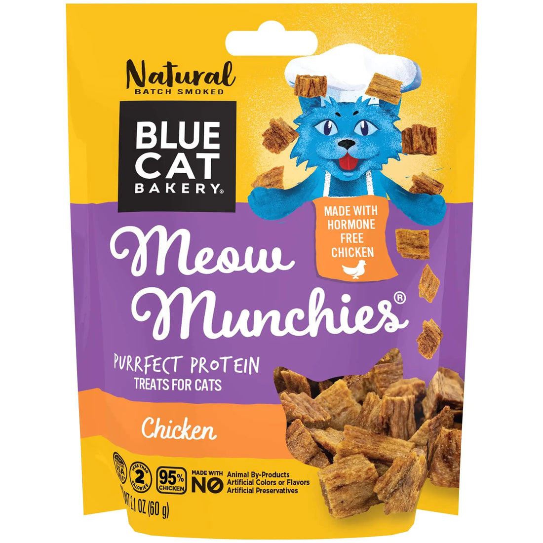 Blue Cat Bakery Natural Meow Munchies Chicken Treats for Cats 2.1 Oz Pouch