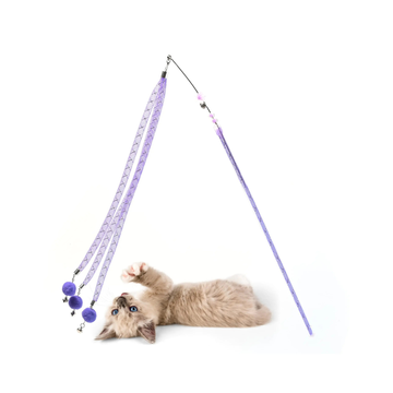 Interactive Cat Toy Wand with Feather