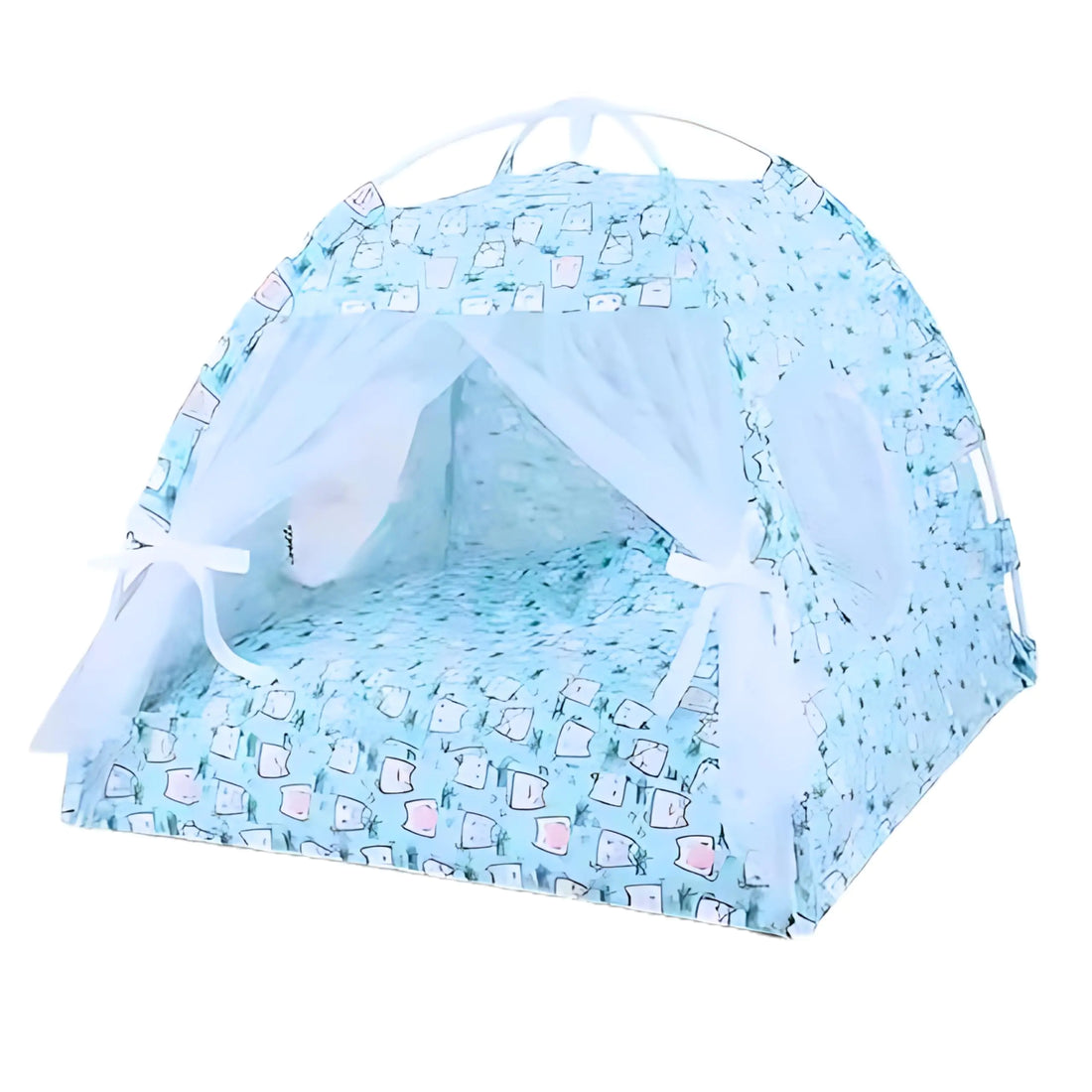 Dog House Indoor | Cat Houses for Indoor Cats | Dog Tent | Cat Stuff | Cat Beds for Indoor Cats | Princess Pet Beds | Casa para Perros | Size L (Blue Large [18.5 x 19 x 19 n.])