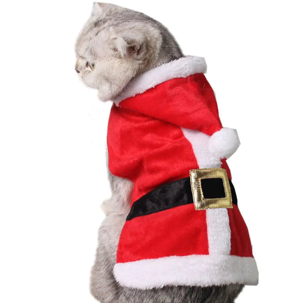 Bolbove Pet Christmas Santa Claus Suit Costume with Hat for Cats Puppies