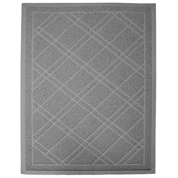 Iprimio Cat Litter Box Mat 42x36" Gray - Cat Litter Trapping Mat - Mesh Mat Catches Litter - Kitty Litter Mat - Large Cat Litter Mat - Repels Odor Easy Clean Non Slip Kitty Litter Trapper Mats