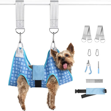 DoggyDobby Dog Grooming Hammock Harness Pet Grooming Hammock for Cats & Dogs Dog Sling for Nail Clipping/Trimming