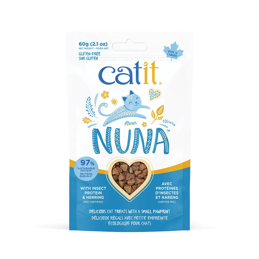 Catit Nuna Treats Healthy & Sustainable Treats for Cats Insect Protein & Herring