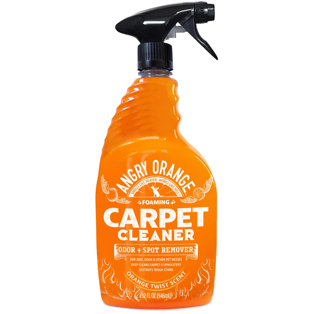 ANGRY ORANGE Foaming Carpet & Upholstery Cleaner for Dog Urine and Stains - Citrus - 24 oz