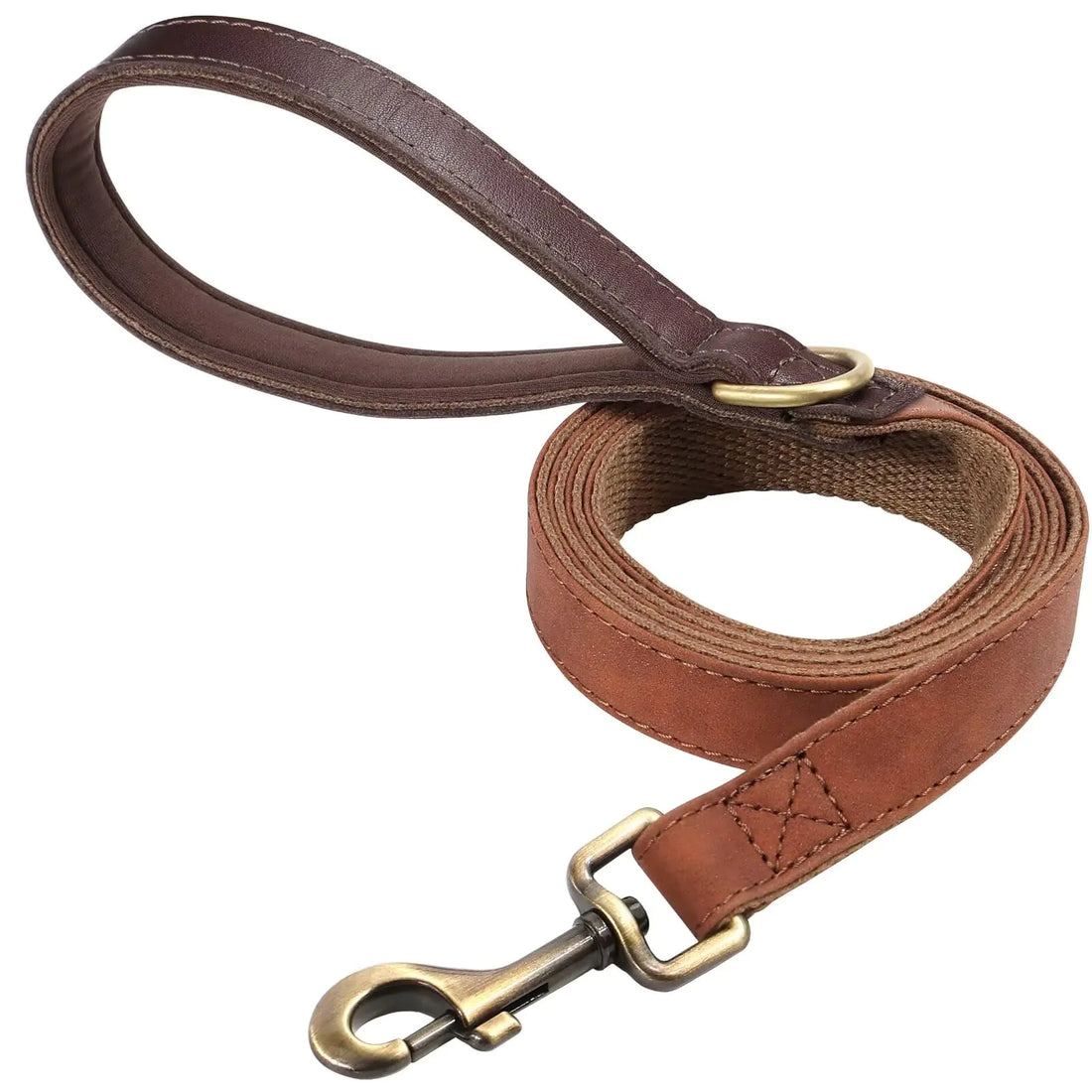 Didog Leather Dog Leash for Small Dogs 4.5ft Soft Padded Handle Dog Leashes for Medium Dogs Walking and Training Dog Leashes for Large DogsBrown